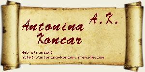 Antonina Končar vizit kartica